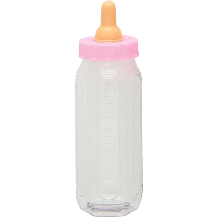 Baby Bottle Favor 5in 2ct, Pink Fillable 