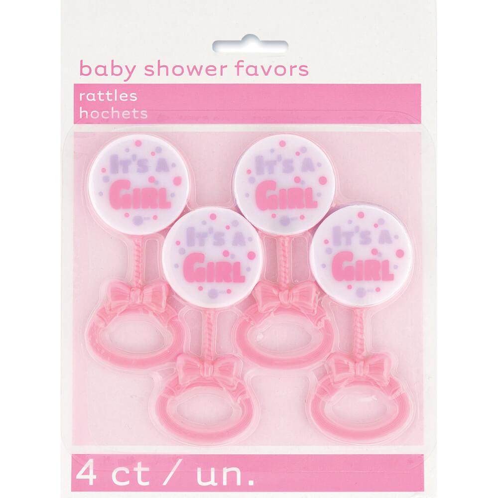 Favors 4ct, It&#39;s a Girl Rattle 