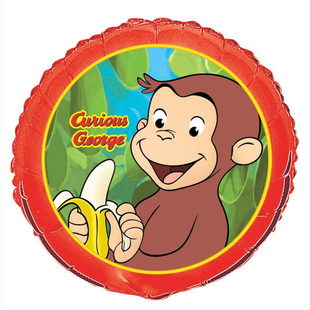 Curious George Round Foil Balloon, 18in