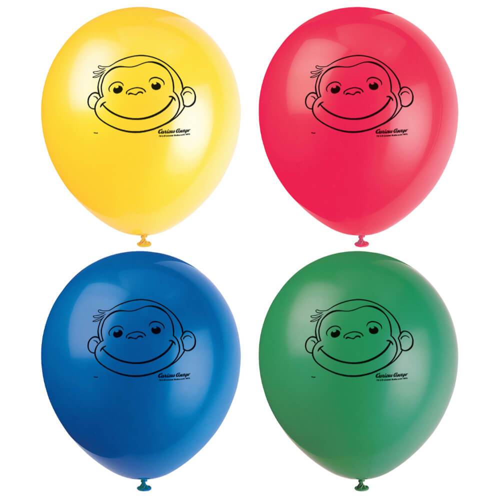 Latex Balloons 12in 8ct, Curious George 