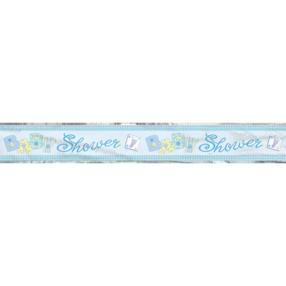 Foil Banner 12ft, Baby Blue Stitching 