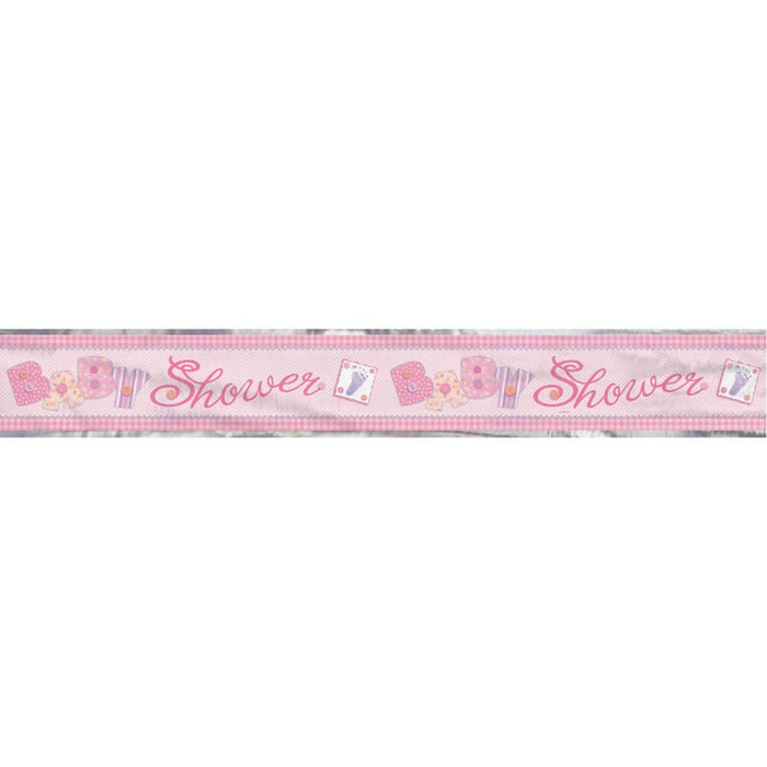 Foil Banner 12ft, Baby Pink Stitching 
