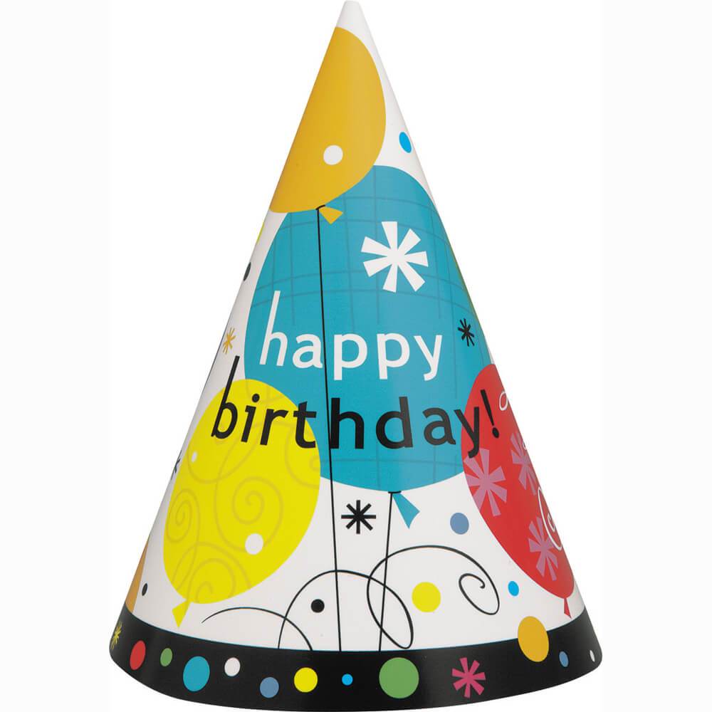 Breezy Birthday Party Hats, 8ct 