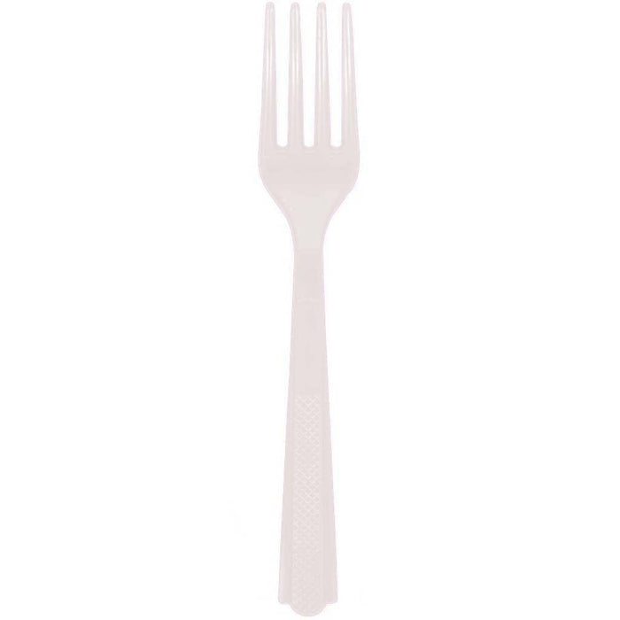 Plastic Forks 18ct, White Solid 