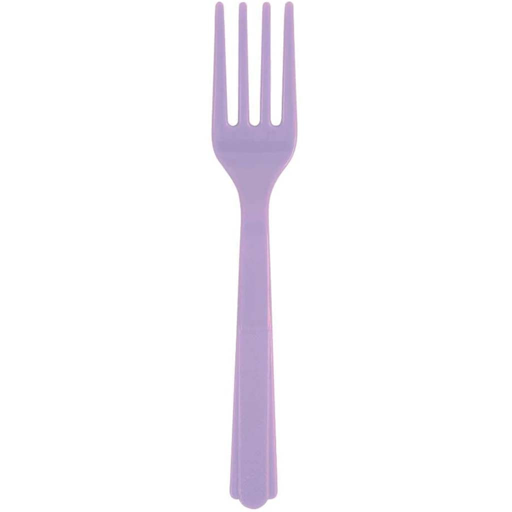 Plastic Forks 18ct, Lavender Solid 