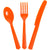 Assorted Plastic Cutlery 18ct, Pumpkin Orange Solid 