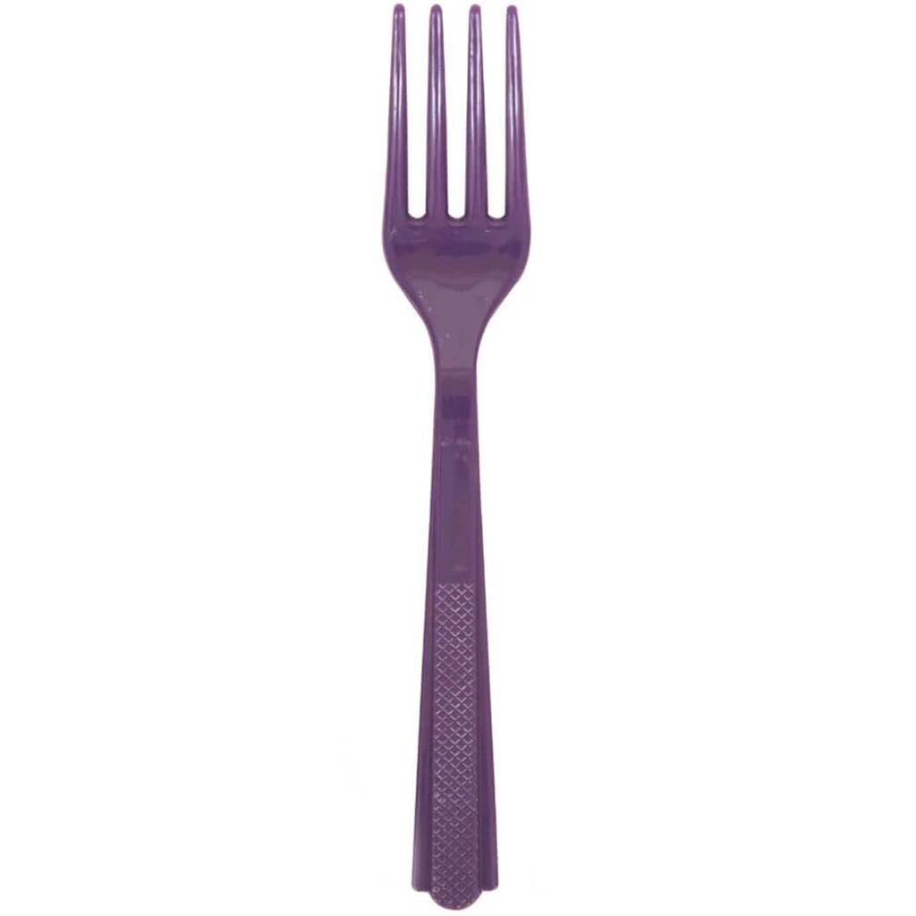 Plastic Forks 18ct, Solid Deep Purple 