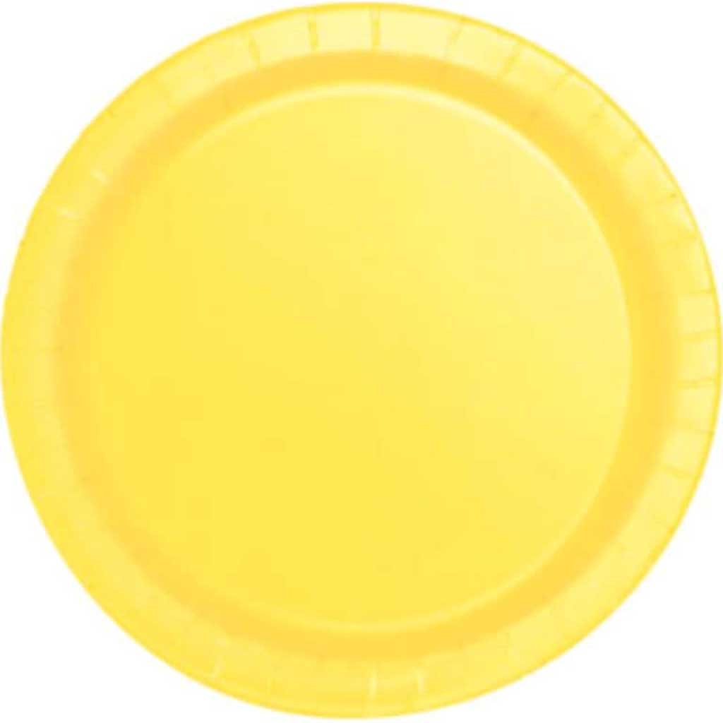 Round Dessert Plates 7in, 20ct, Soft Yellow Solid 