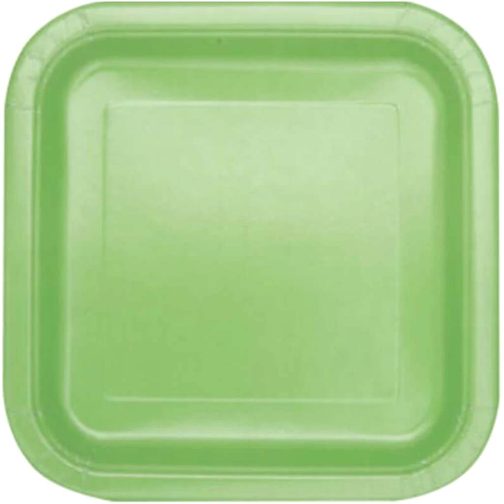 Apple Green Solid Square Dessert Plates 7in 16ct, 