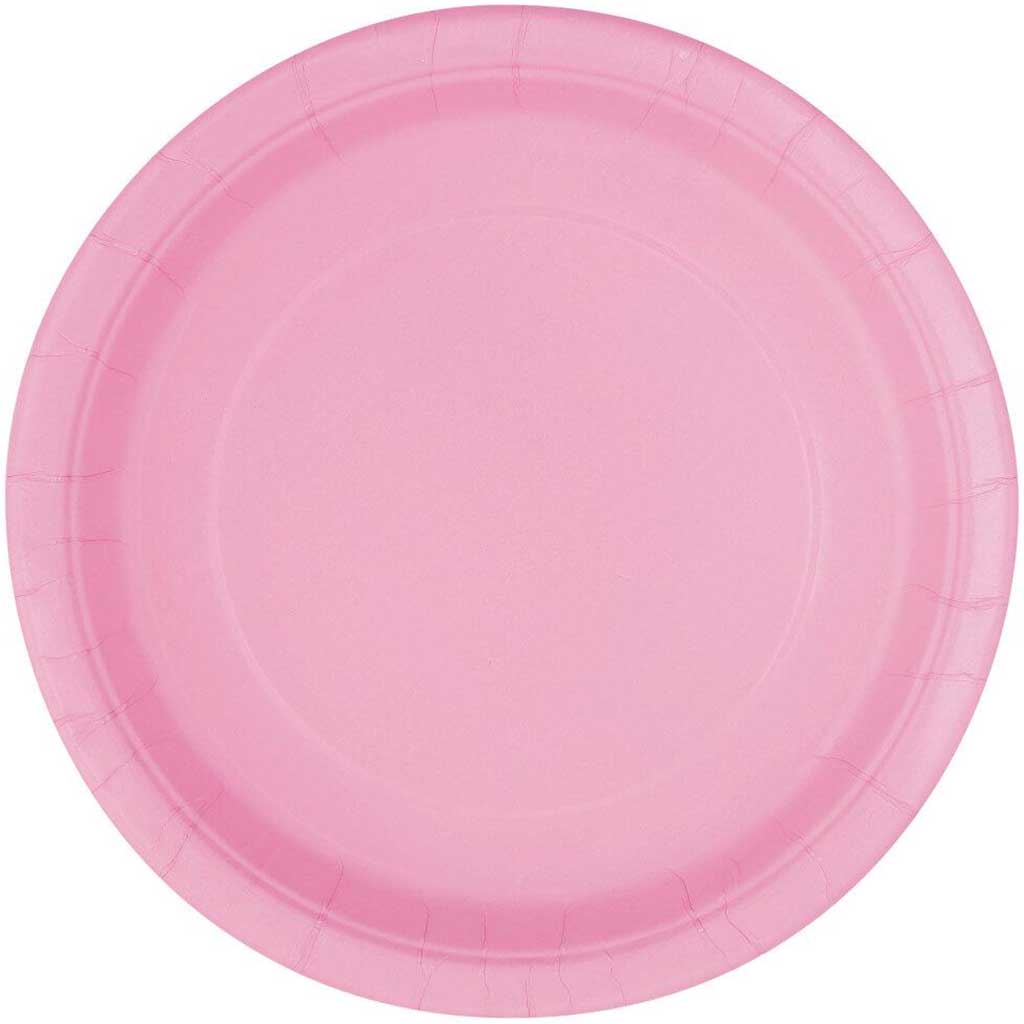 Round Dessert Plates 7in 8ct, Lovely Pink Solid 