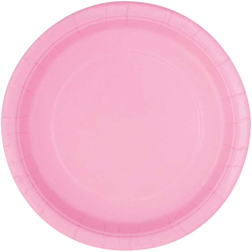 Round Dinner Plates 9in 8ct, Lovely Pink Solid 