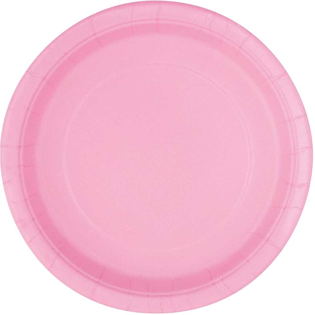 Round Dinner Plates 9in 16ct, Lovely Pink Solid 