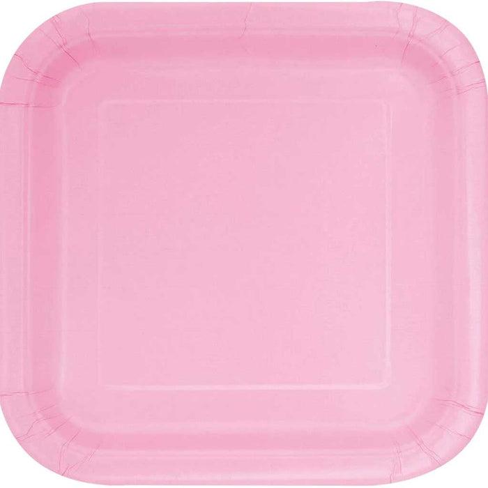 Square Dinner Plates 9in 14ct, Lovely Pink Solid 