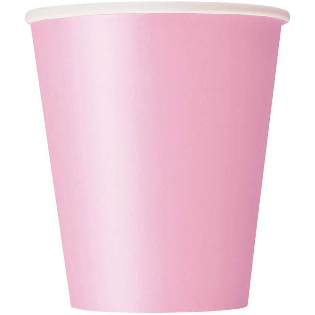 Lovely Pink Solid 9oz Paper Cups , 8ct 