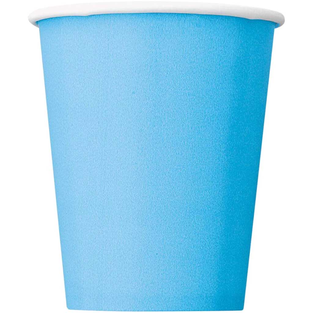 Powder Blue Solid Paper Cups , 8ct 