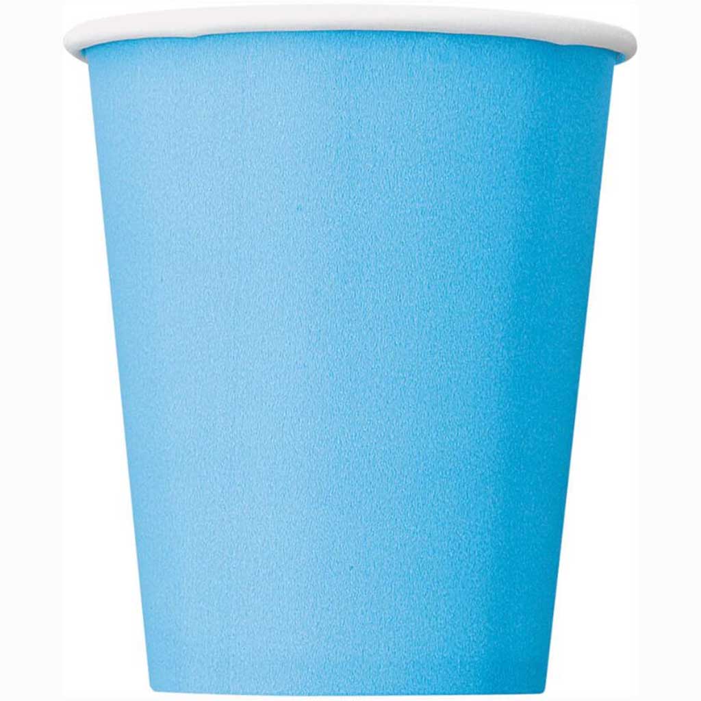 Powder Blue Solid 9oz Paper Cups, 14ct 