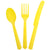 Assorted Plastic Cutlery 18ct, Soft Yellow Solid 