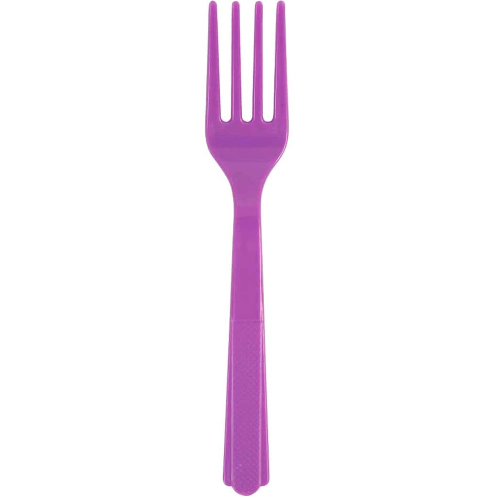 Plastic Forks 18ct, Pretty Purple Solid 