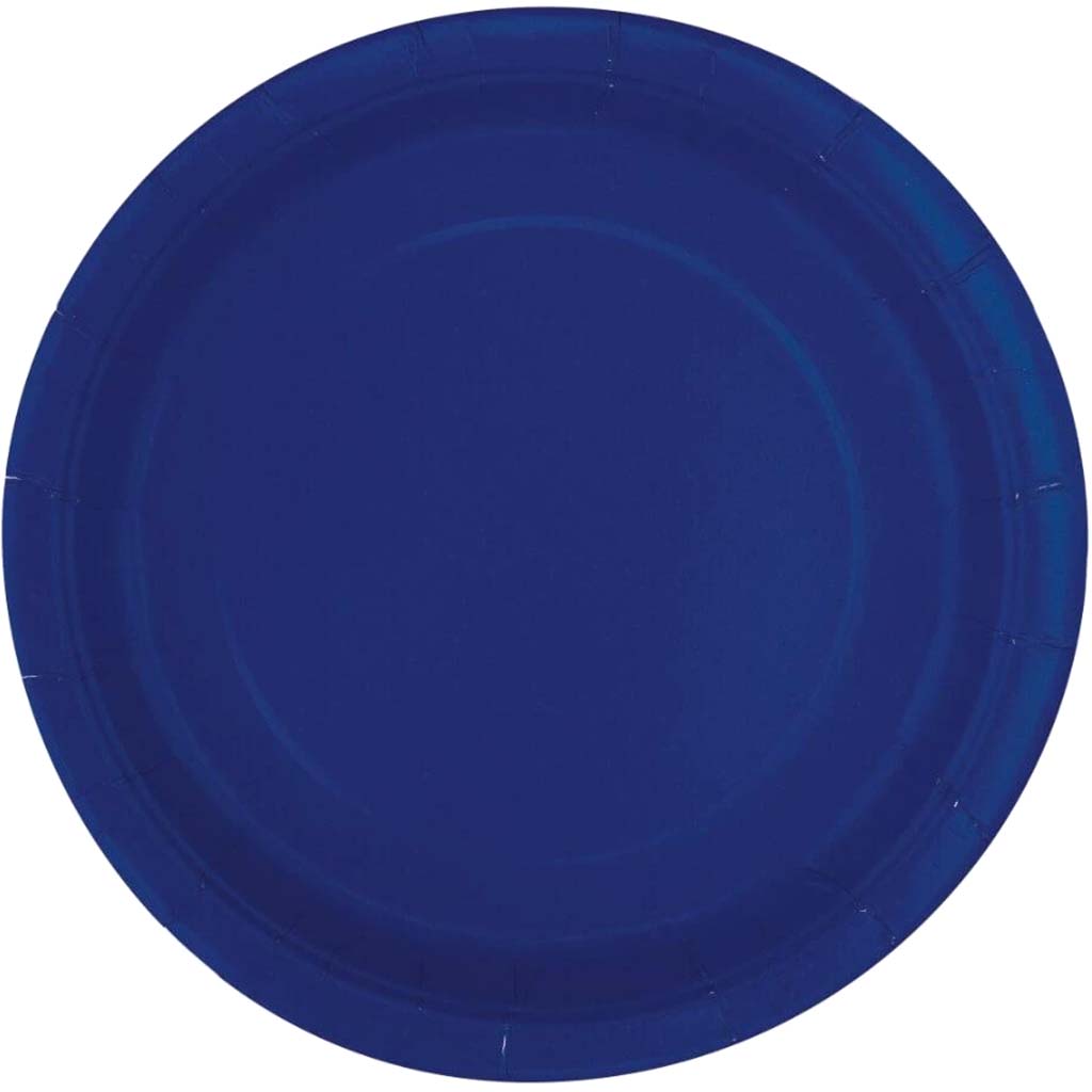 True Navy Blue Solid Round Dessert Plates 7in 20ct 