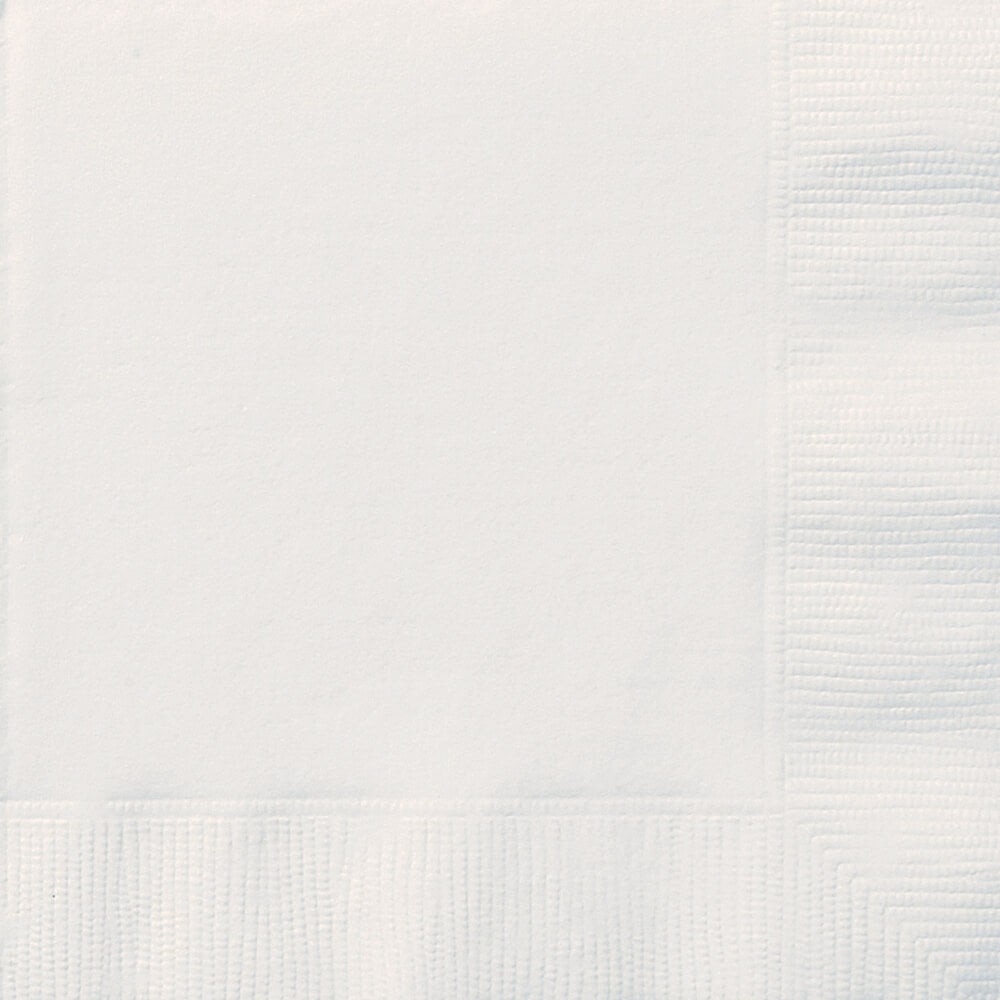 Bright White Solid Beverage Napkins, 20ct 