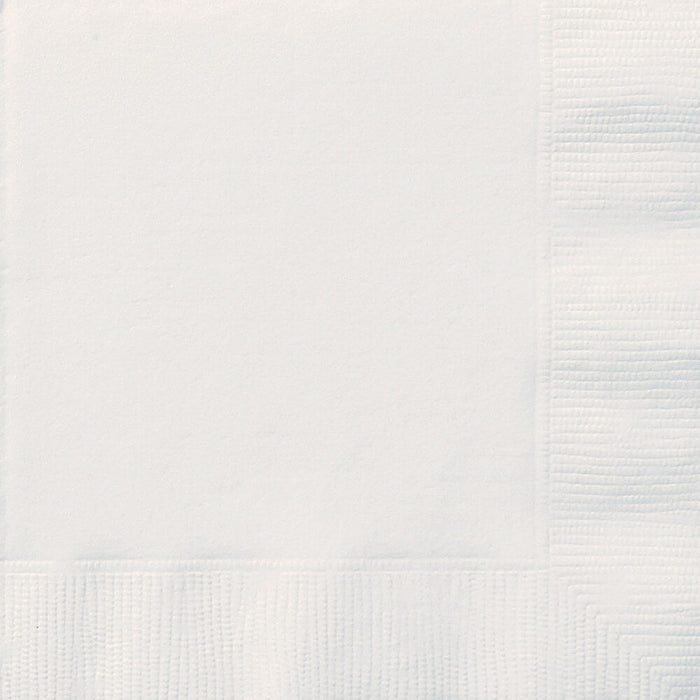 Bright White Solid Beverage Napkins, 20ct 