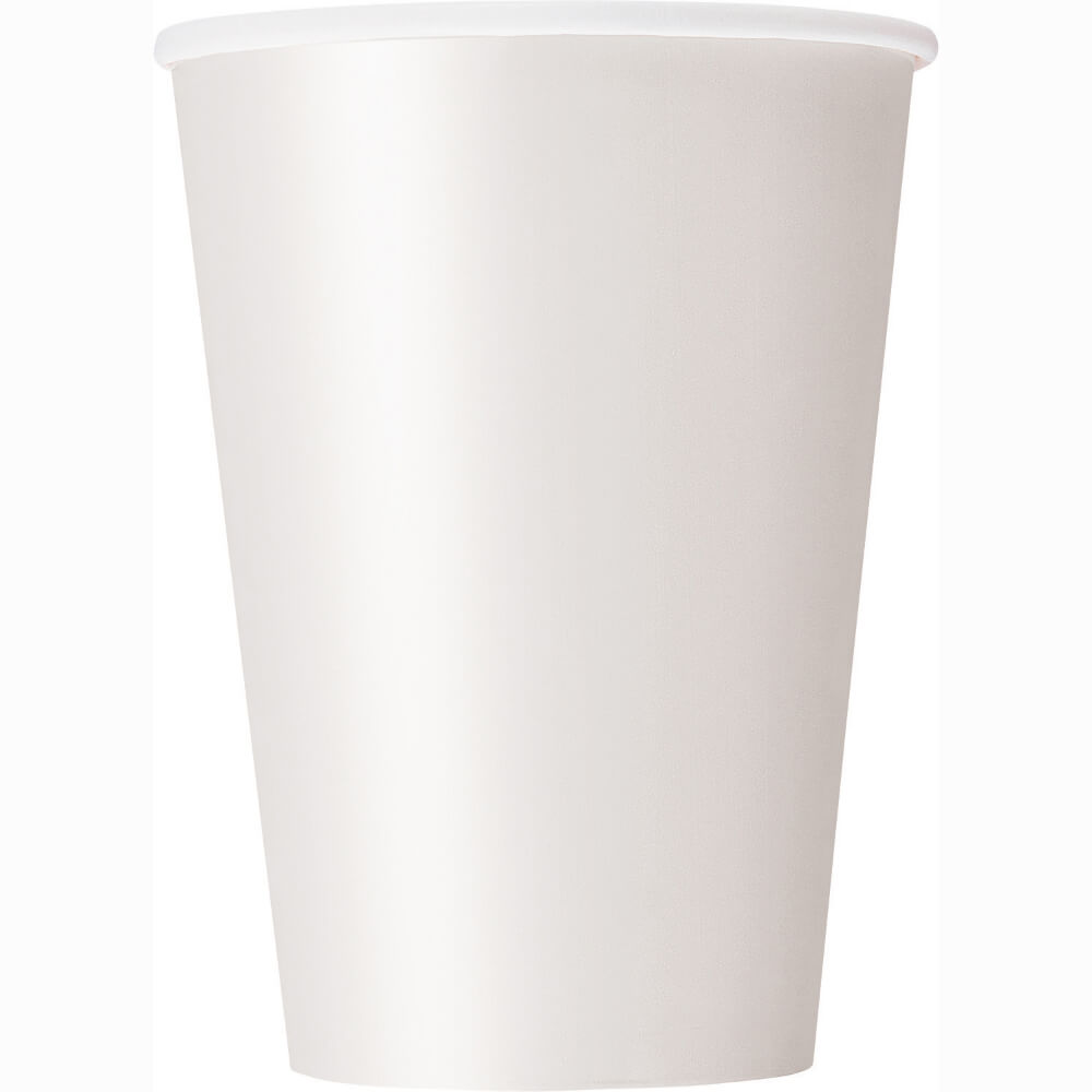 White Solid 12oz Paper Cups, 10ct 