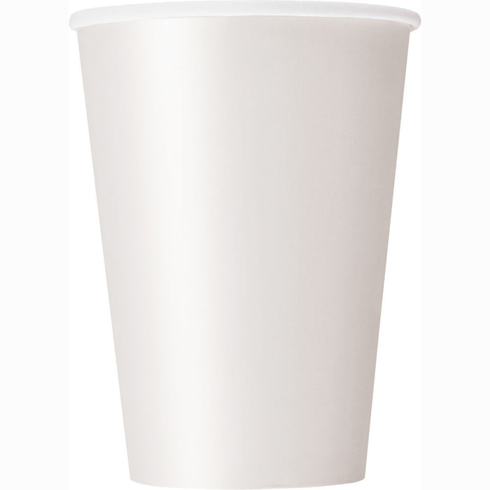 White Solid 12oz Paper Cups, 10ct 
