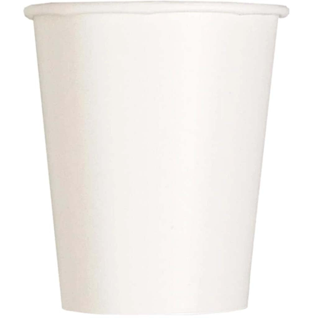 White Solid 9oz Paper Cups, 14ct 