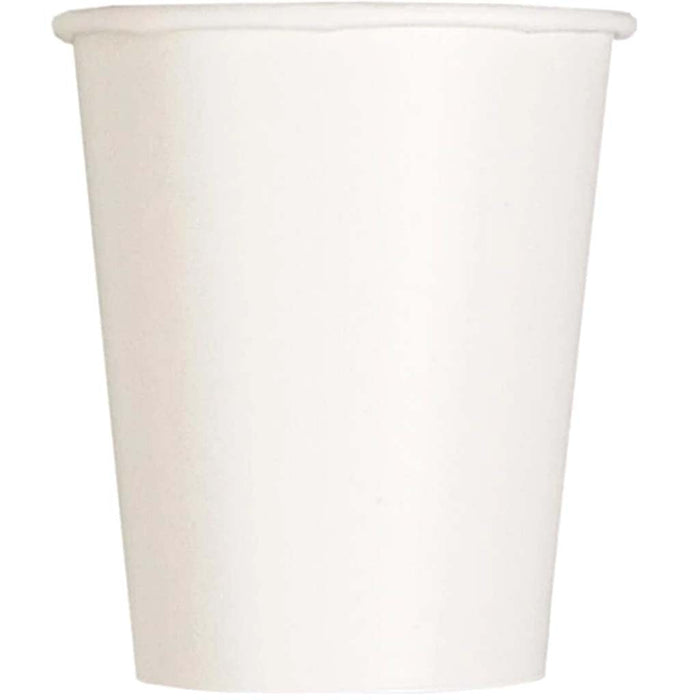 White Solid 9oz Paper Cups, 14ct 