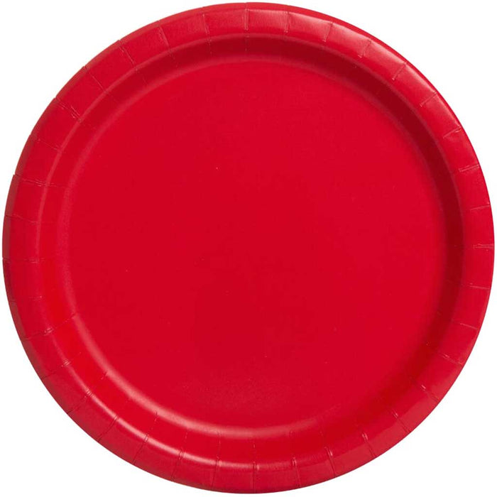 Ruby Red Solid Round Dinner Plates 9in 8ct, 