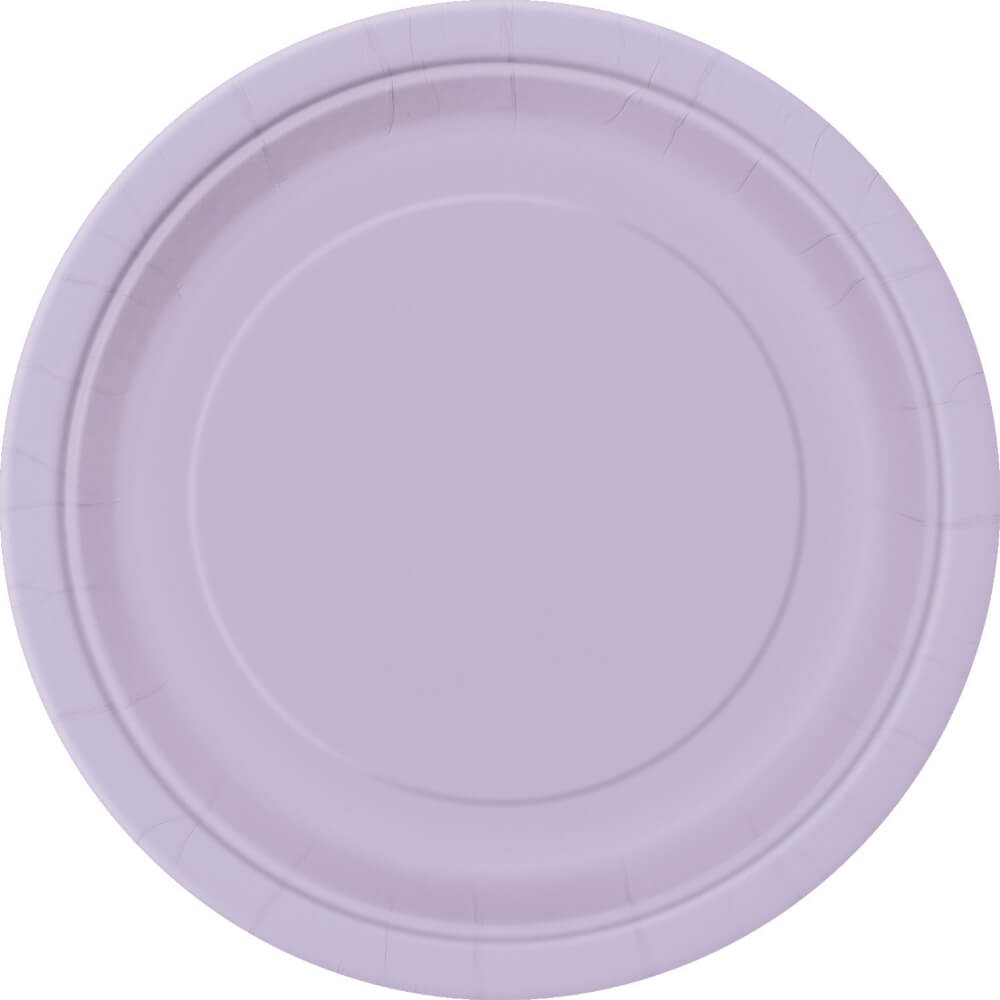 Round Dinner Plates 9in 16ct, Lavender Solid 