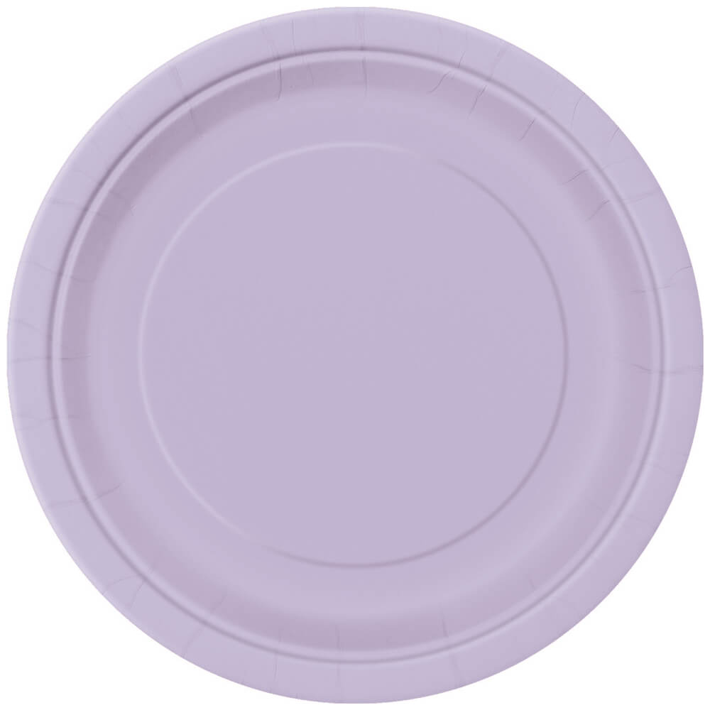 Round Dessert Plates 7in 8ct, Lavender Solid 