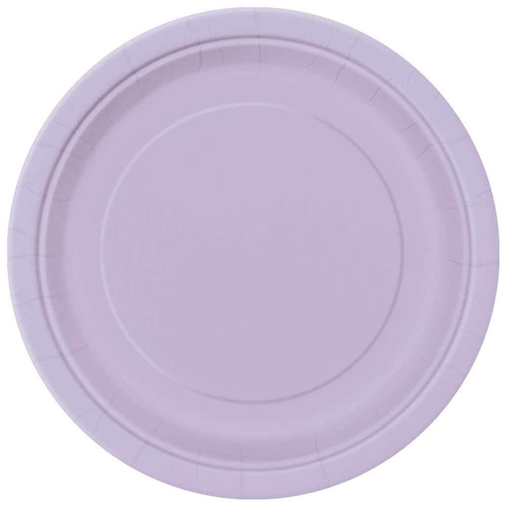 Round Dinner Plates 9in, 8ct, Lavender Solid 