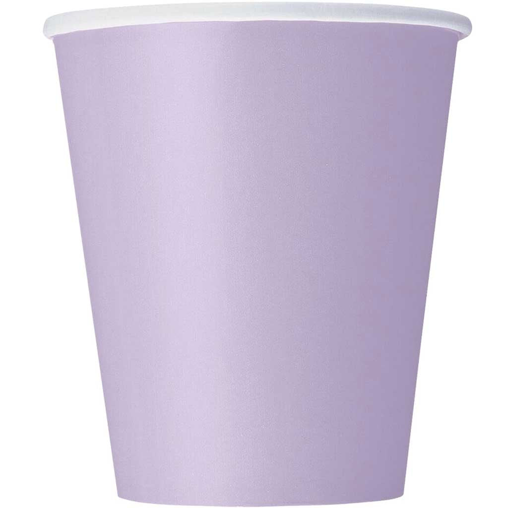 Lavender Solid 9oz Paper Cups, 8ct 