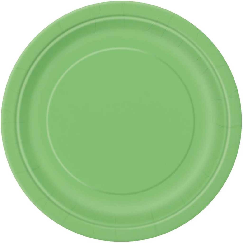 Lime Green Solid Round Dinner Plates 9in 8ct 