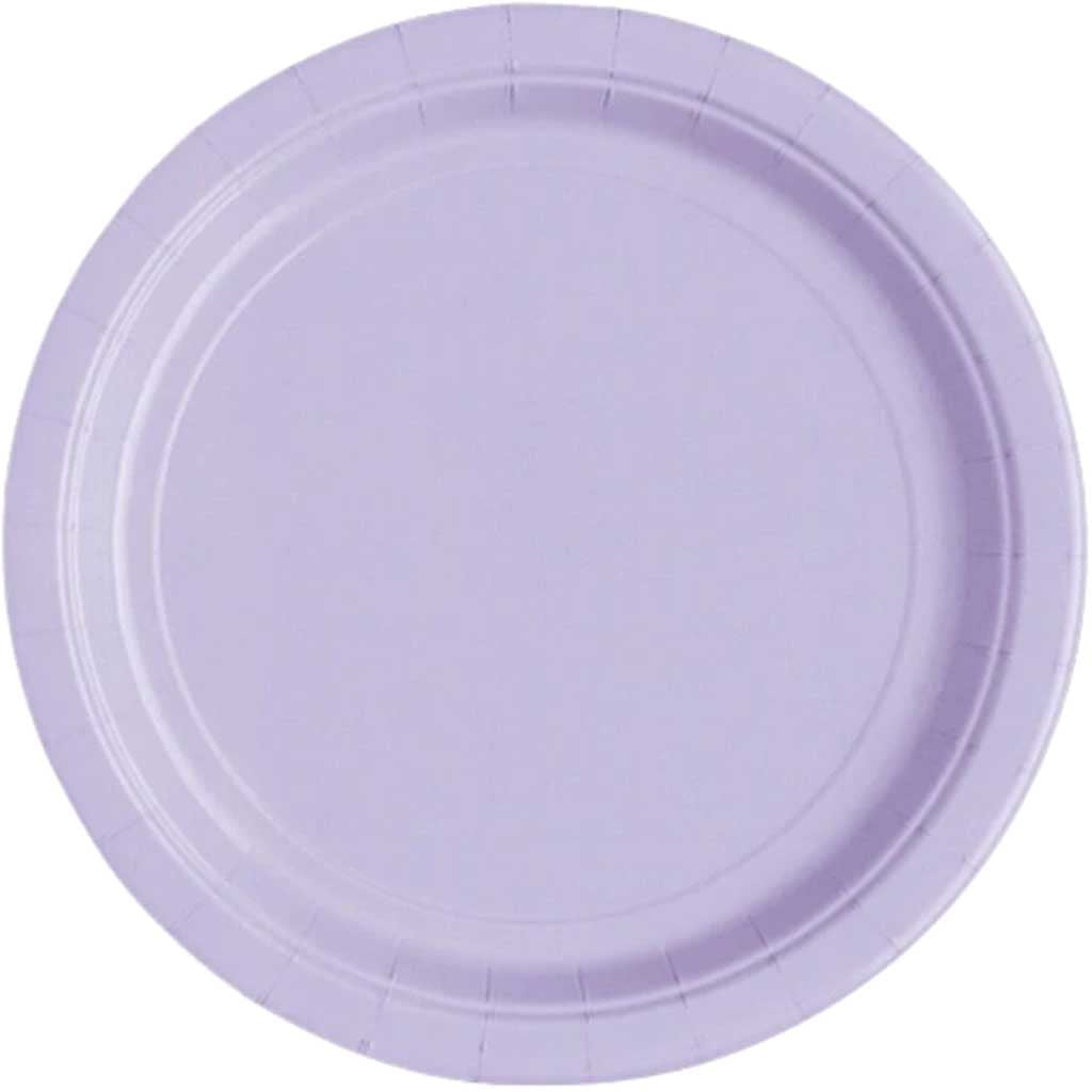 Round Dessert Plates 7in 20ct, Lavender Solid 