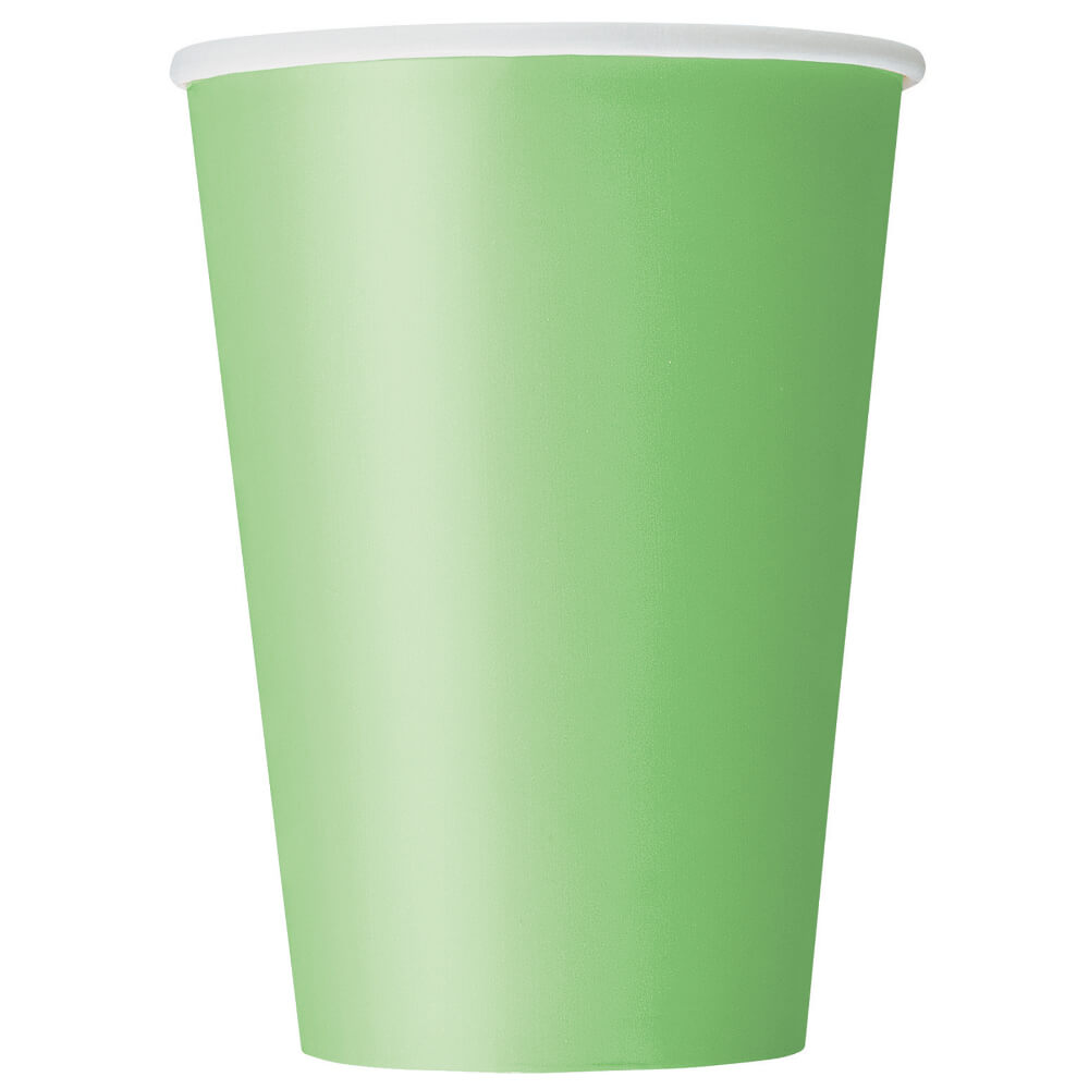 Lime Green Solid 12oz Paper Cups, 10ct 