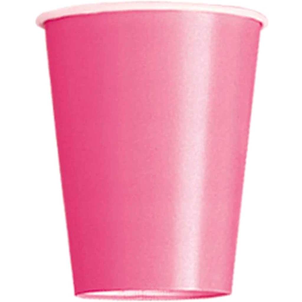 Hot Pink Solid 9oz Paper Cups, 14ct 