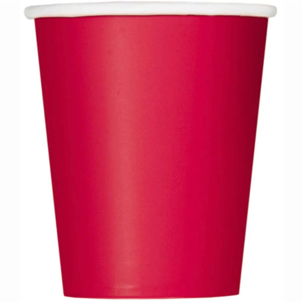 Ruby Red Solid 9oz Paper Cups, 14ct 