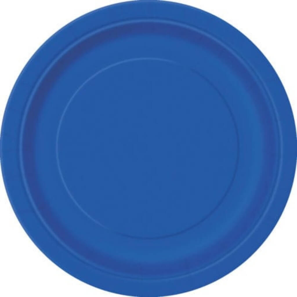 Round Dinner Plates 9in 8ct, Royal Blue Solid 