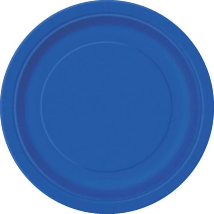 Round Dinner Plates 9in 8ct, Royal Blue Solid 