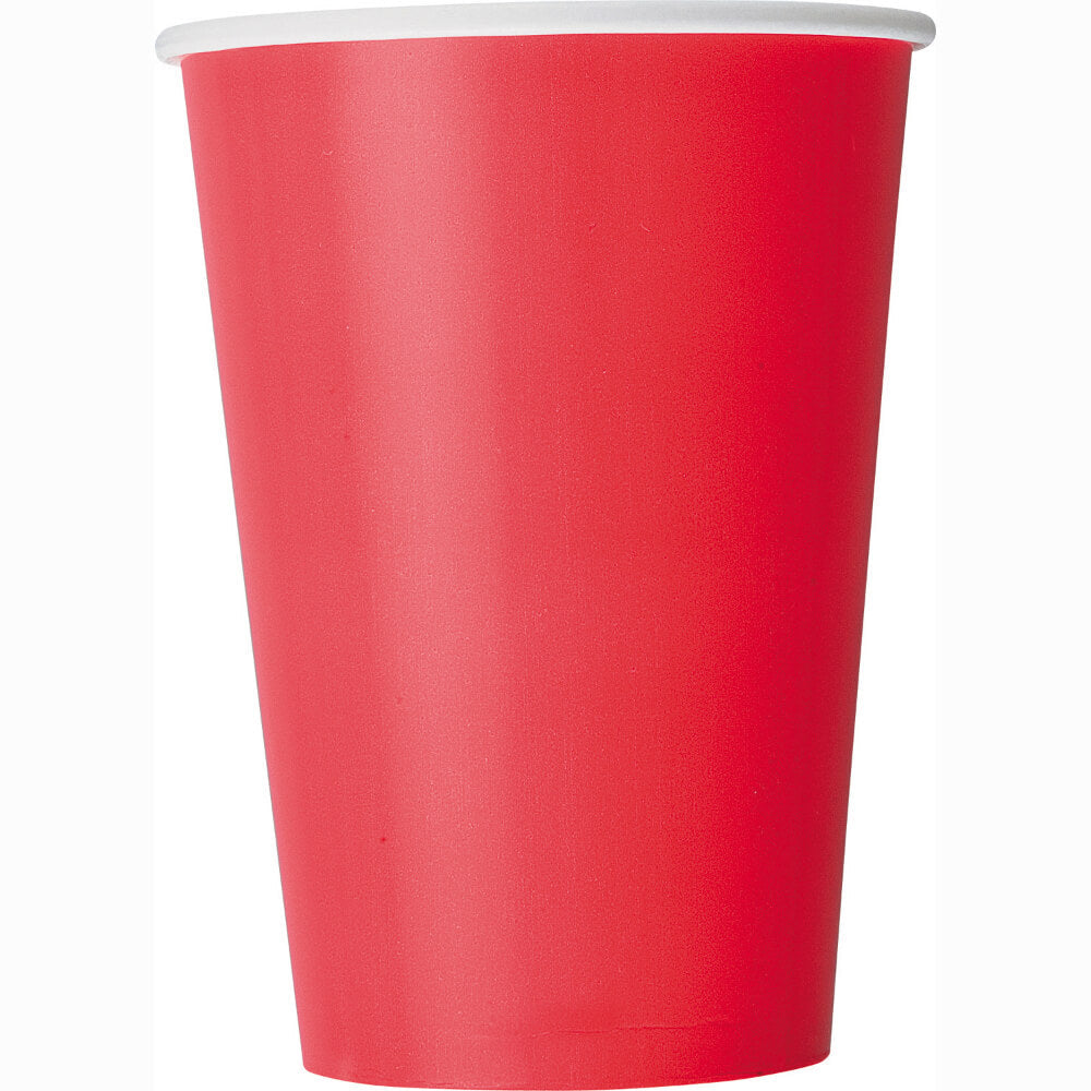 Ruby Red Solid 12oz Paper Cups, 10ct 