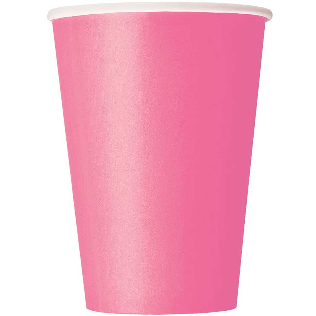 Hot Pink Solid 12oz Paper Cups, 10ct 