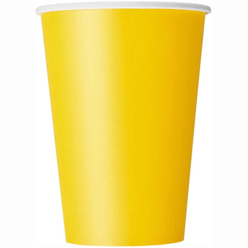 Sunflower Yellow Solid 12oz Paper Cups, 10ct 