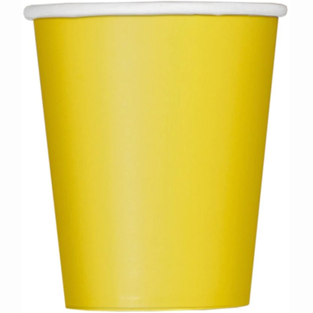 Sunflower Yellow Solid 9oz Paper Cups, 14ct 