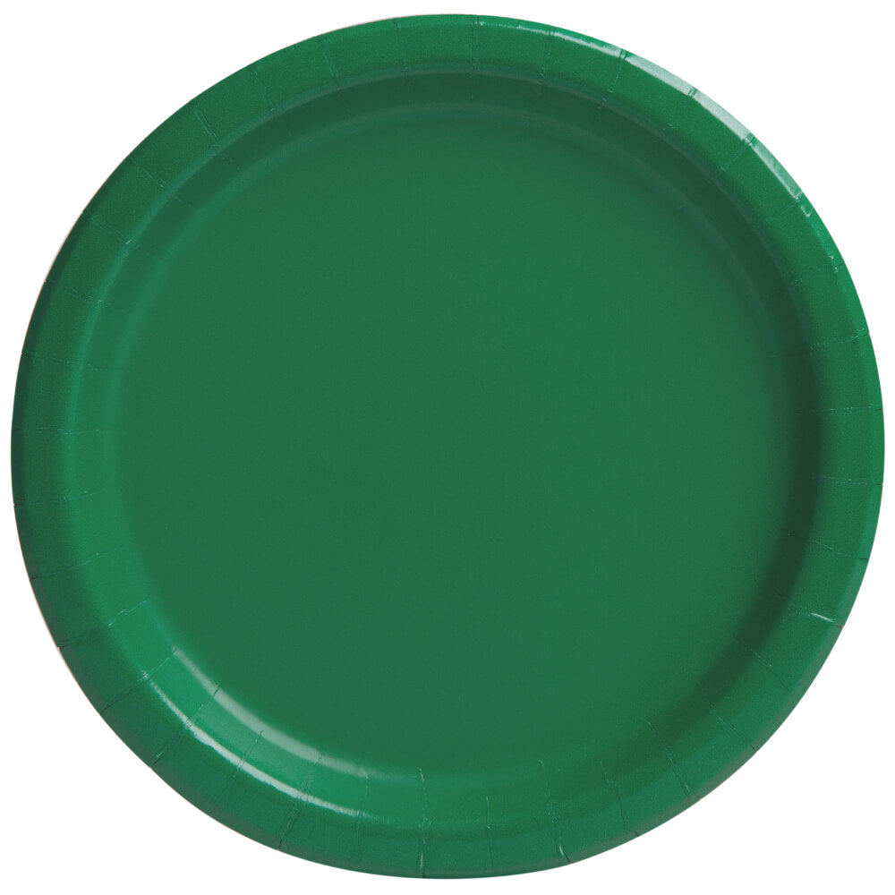 Emerald Green Solid Round Dinner Plates 9in 16ct, 