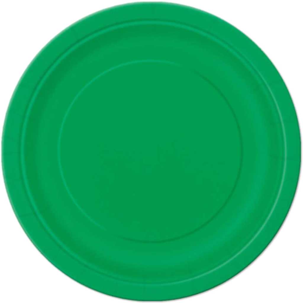 Emerald Green Solid Round Dessert Plates 7in 8ct, 