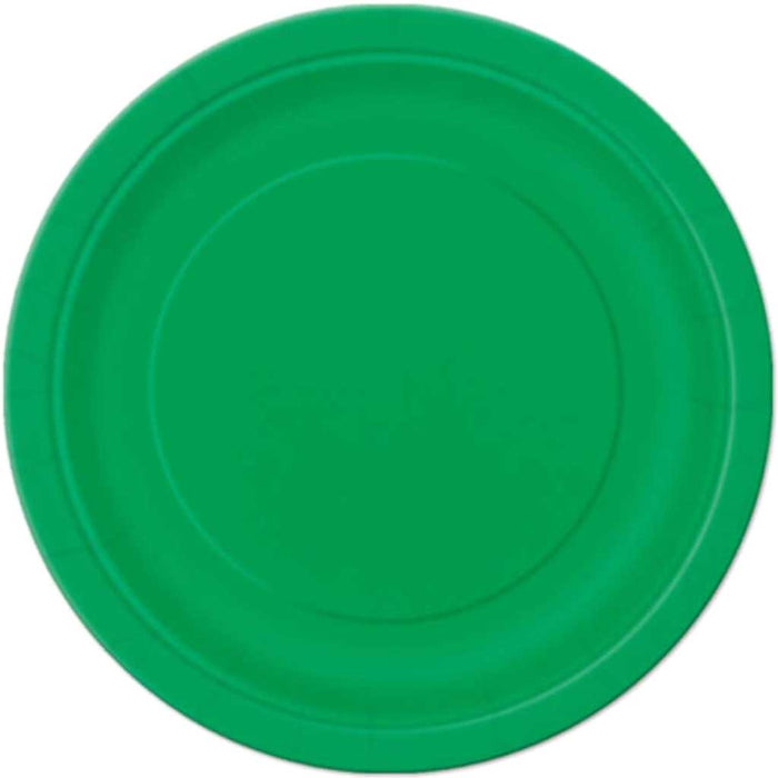 Emerald Green Solid Round Dessert Plates 7in 8ct, 