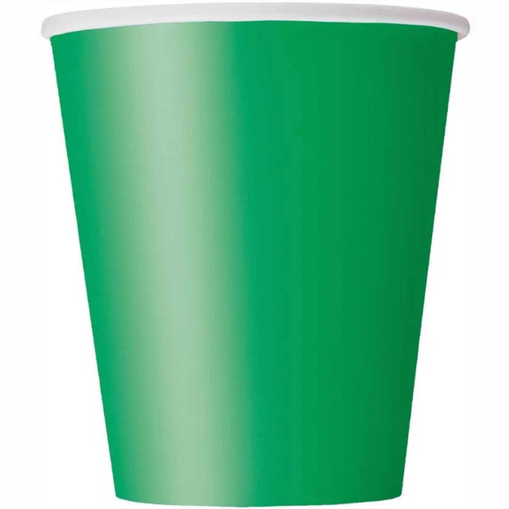 Emerald Green Solid 9oz Paper Cups , 8ct 