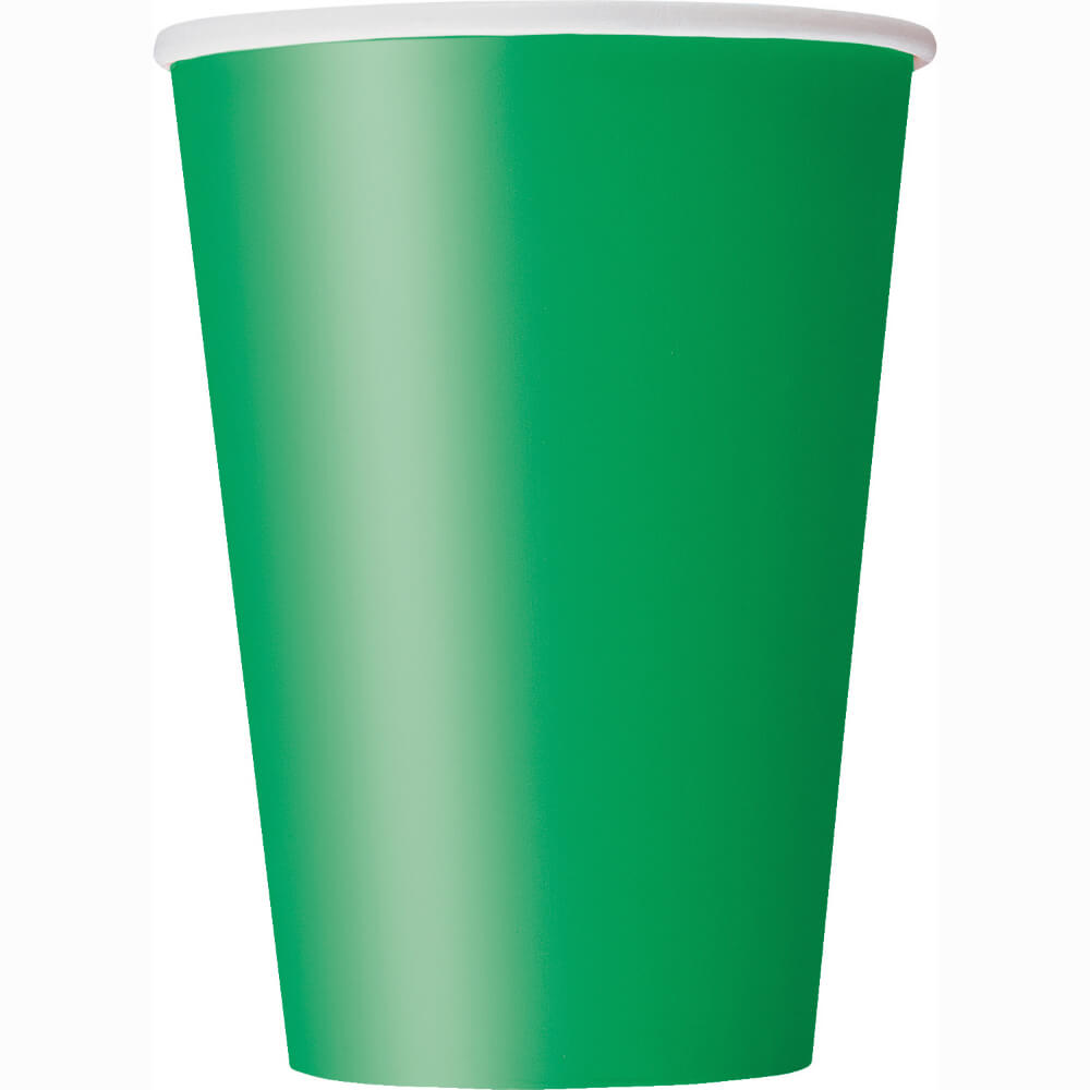 Emerald Green Solid 12oz Paper Cups, 10ct 